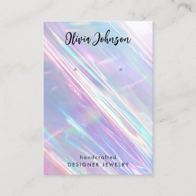 Trendy Holographic Jewellery Earring Display Business Card (Front)