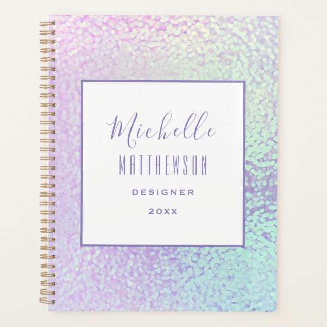 Trendy Holographic Professional 2024 Chic Business Planner (Front)