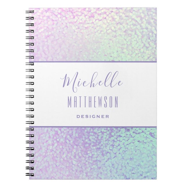 Trendy Holographic Professional Chic Business Notebook (Front)