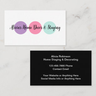 Trendy Home Decorating And Staging Business Card