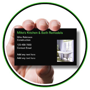 Trendy Home Kitchen And Bath Remodeling Business Card