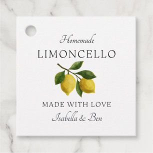 Trendy Homemade Lemon Limoncello Liquor Bottle Favour Tags
