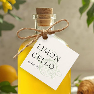 Trendy Homemade Limoncello Thankyou Bottle  Favour Tags