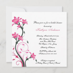 Trendy Honeysuckle Floral Bridal Shower Invitation