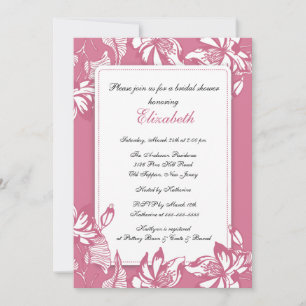 Trendy Honeysuckle Floral Bridal Shower Invitation