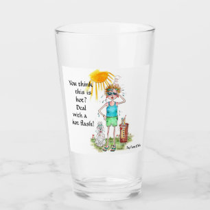 Trendy Hot Flash Climate Change  Menopause Text Glass