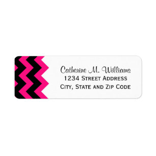 Trendy Hot Pink and Black Chevron Pattern