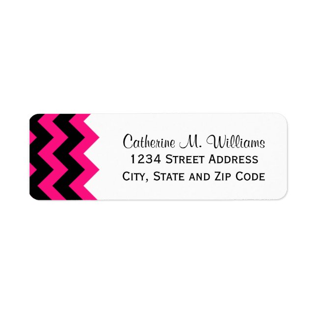 Trendy Hot Pink and Black Chevron Pattern (Front)