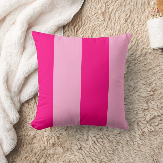 Trendy Hot Pink Geometric Stripe Cushion (Blanket)