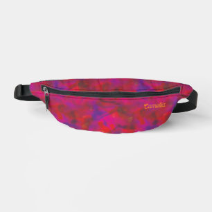 Trendy Hot Pink Violet Tie Dye Pattern Name Custom Bum Bags