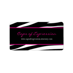 Trendy hot pink zebra stripes address label