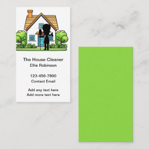 Trendy House Maid Cleaner Business Cards