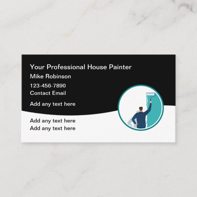 Trendy House Painter Business Card Design (Front)