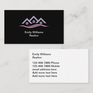 Trendy House Symbol Real Estate Business Cards