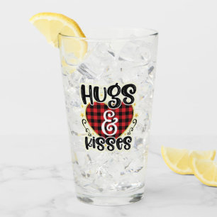 Trendy Hugs And Kisses Valentines Day Glass