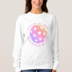 Trendy Humourous Pastel Personalised Pickleballs Sweatshirt