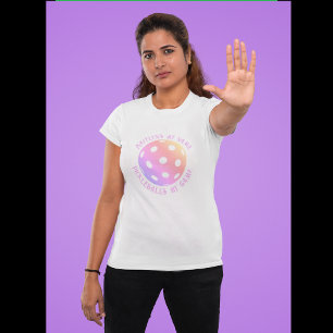 Trendy Humourous Pastel Personalised Pickleballs T-Shirt