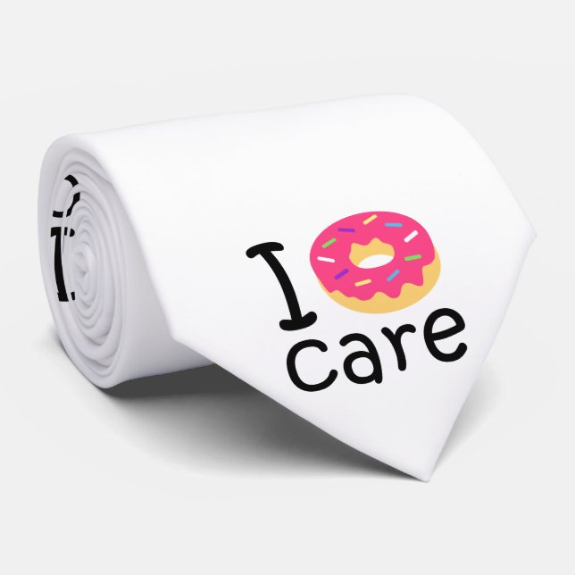 Trendy I Doughnut Care funny phrase quote emoji Tie (Rolled)