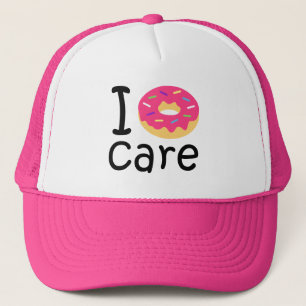 Trendy I Doughnut Care funny phrase quote emoji Trucker Hat