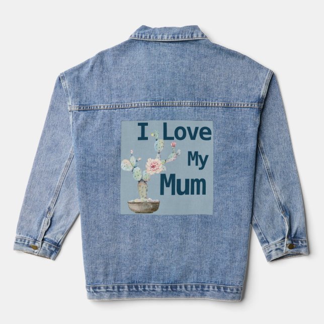 Trendy I Love My Mum  Denim Jacket (Back)