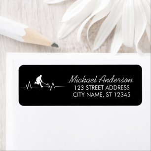 Trendy Ice Hockey Heartbeat Return Address