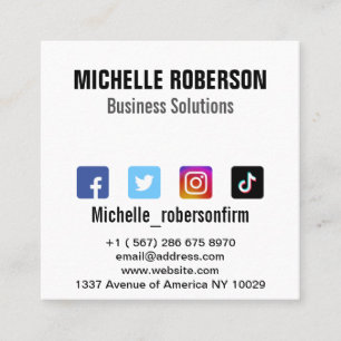 Trendy icons, QR code and symbols Square Business  Card