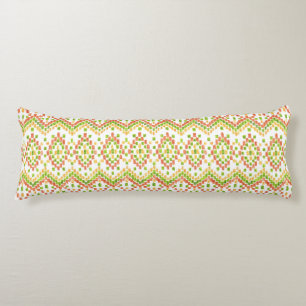 Trendy Ikat Ethnic Pattern on White to Customize Body Cushion