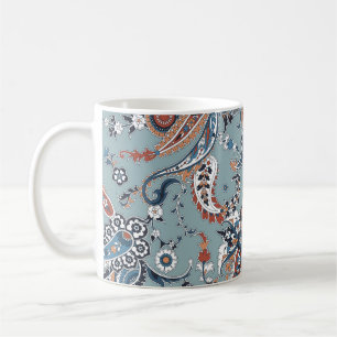 Trendy Indian paisley: seamless background. Coffee Mug