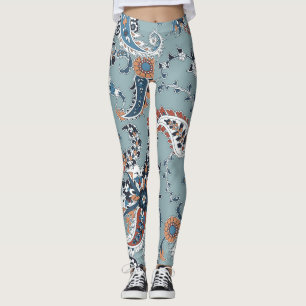 Trendy Indian paisley: seamless background. Leggings