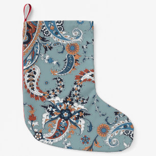 Trendy Indian paisley: seamless background. Small Christmas Stocking