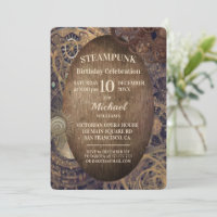 Trendy Industrial Steampunk Party Invitation