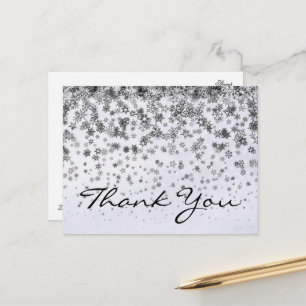 Trendy Inexpensiv Gold Glitter Black Thank You Pos Postcard