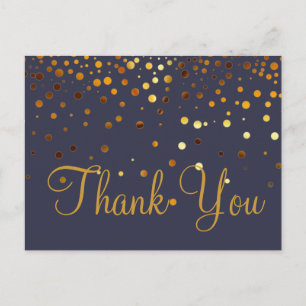 Trendy Inexpensiv Gold Glitter Black Thank You Postcard