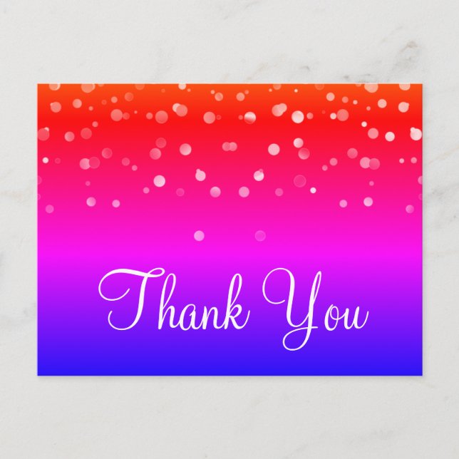 Trendy Inexpensiv Gold Glitter Black Thank You Postcard (Front)