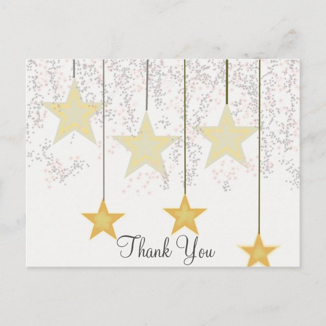 Trendy Inexpensiv Gold Glitter Black Thank You Postcard (Front)