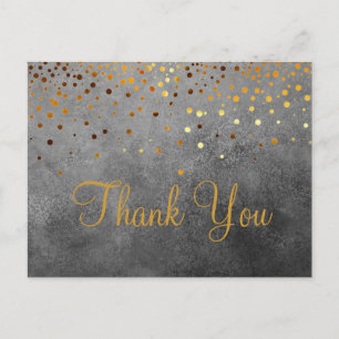 Trendy Inexpensiv Gold Glitter Blue Thank You Postcard
