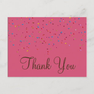Trendy Inexpensiv Gold Glitter Pink Thank You Post Postcard
