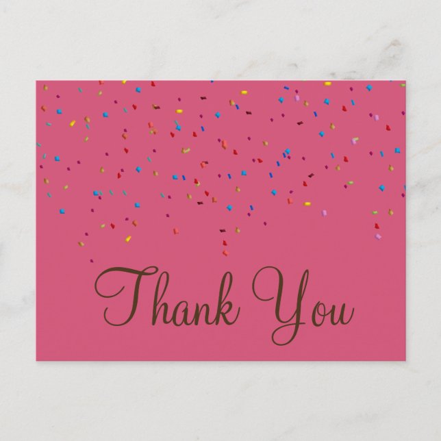 Trendy Inexpensiv Gold Glitter Pink Thank You Post Postcard (Front)