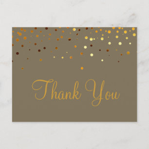 Trendy Inexpensiv Gold Glitter Pink Thank You Post Postcard