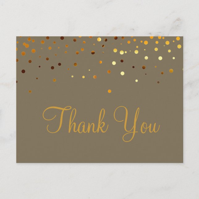 Trendy Inexpensiv Gold Glitter Pink Thank You Post Postcard (Front)