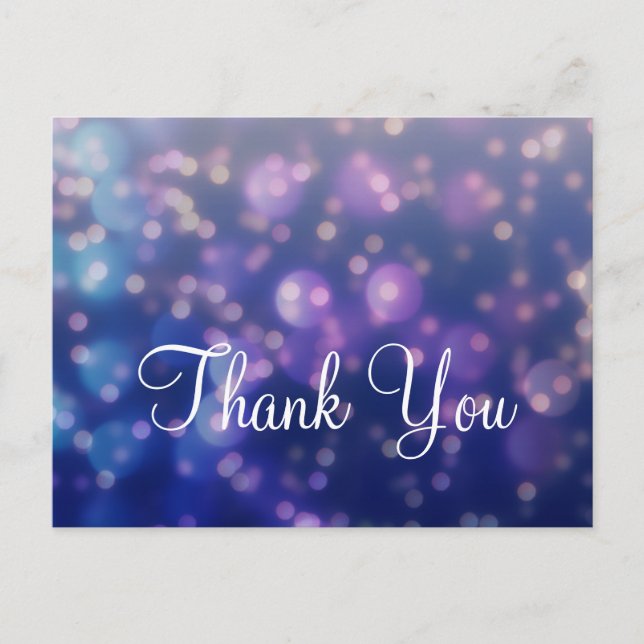Trendy Inexpensiv Gold Glitter Sparkle Thank You Postcard (Front)