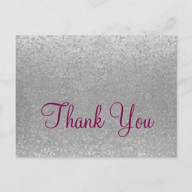 Trendy Inexpensiv Gold Glitter Sparkle Thank You Postcard (Front)