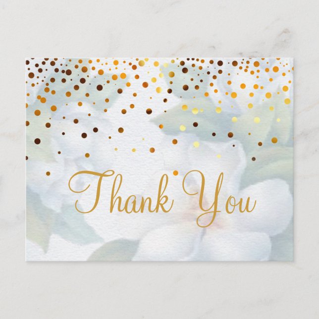 Trendy Inexpensiv Gold Glitter Thank You Postcard (Front)