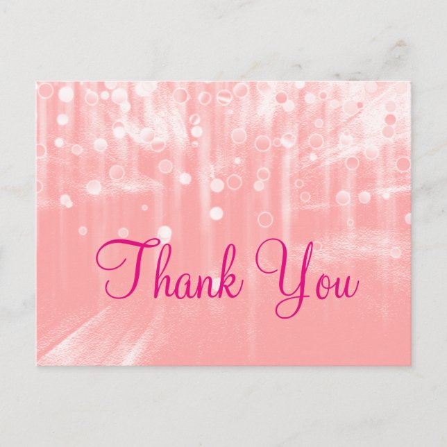 Trendy Inexpensiv Pink Glamourous Modern Thank You Postcard (Front)