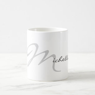 Trendy Initial Letter & Name Calligrahy Chic Coffee Mug