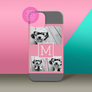 Trendy Instagram Photo Collage Custom Monogram Case-Mate iPhone 14 Case
