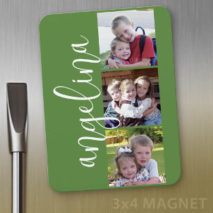 Trendy Instagram Photo Collage Custom Monogram Magnet