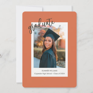 Trendy instant photo graduation announcement card