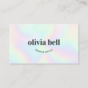 Trendy Iridescent Abstract Makeup Artist Business Card