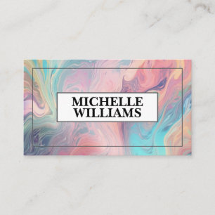 Trendy Iridescent Rainbow Foil Texture Business Card